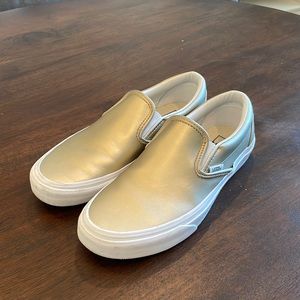 Gold Metallic Slip-on Vans